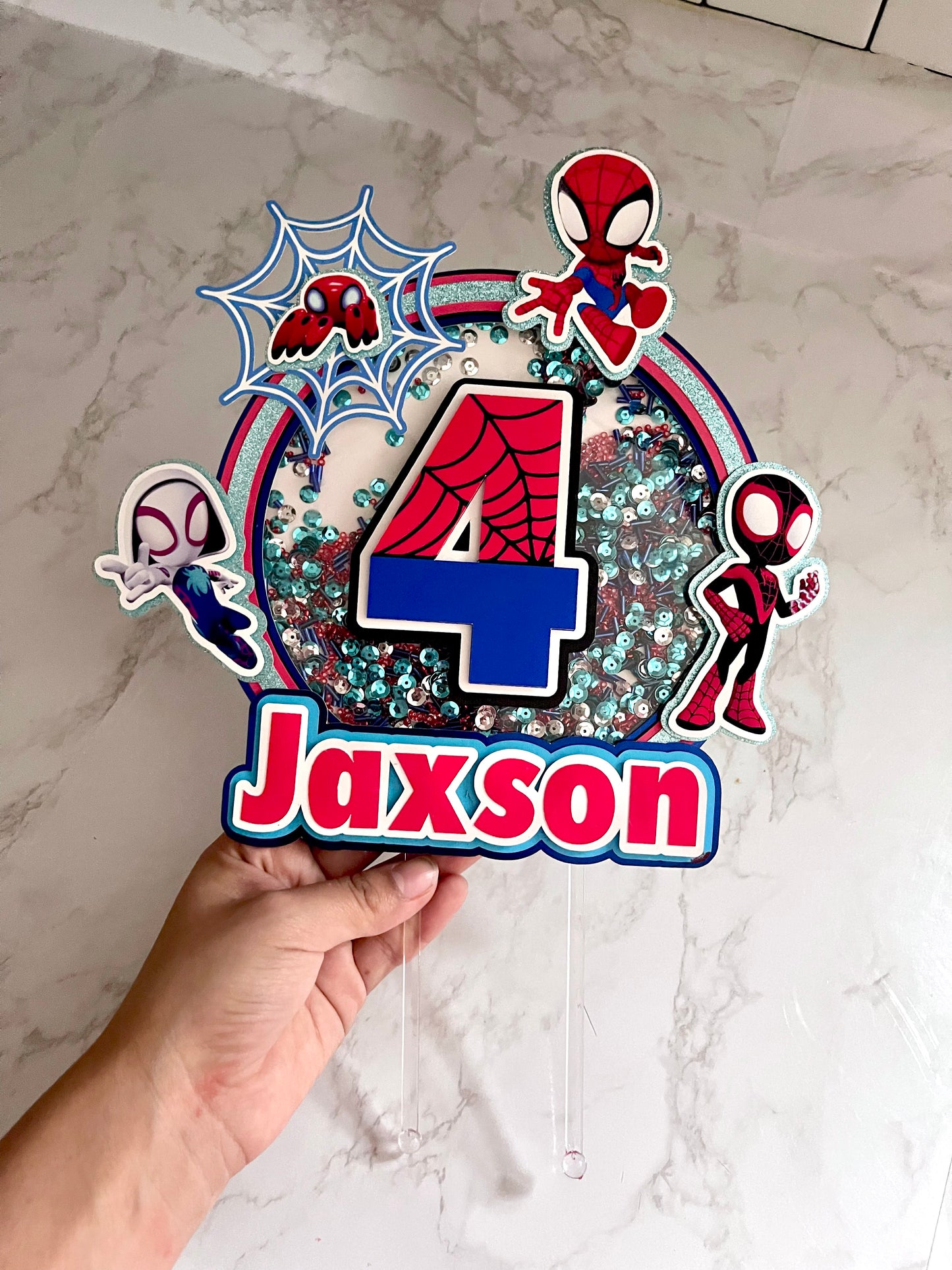 Spidey Cake Topper Shaker