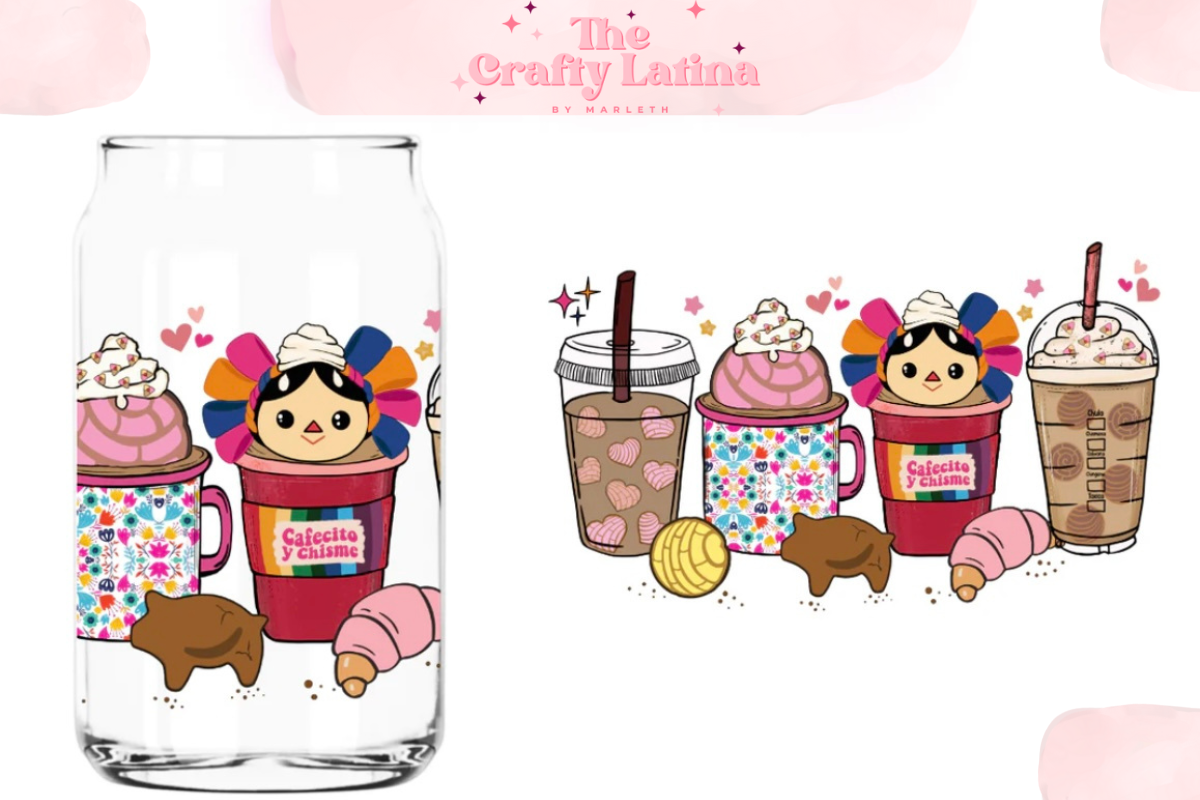 Cafecito Doll 16oz Glass Cup
