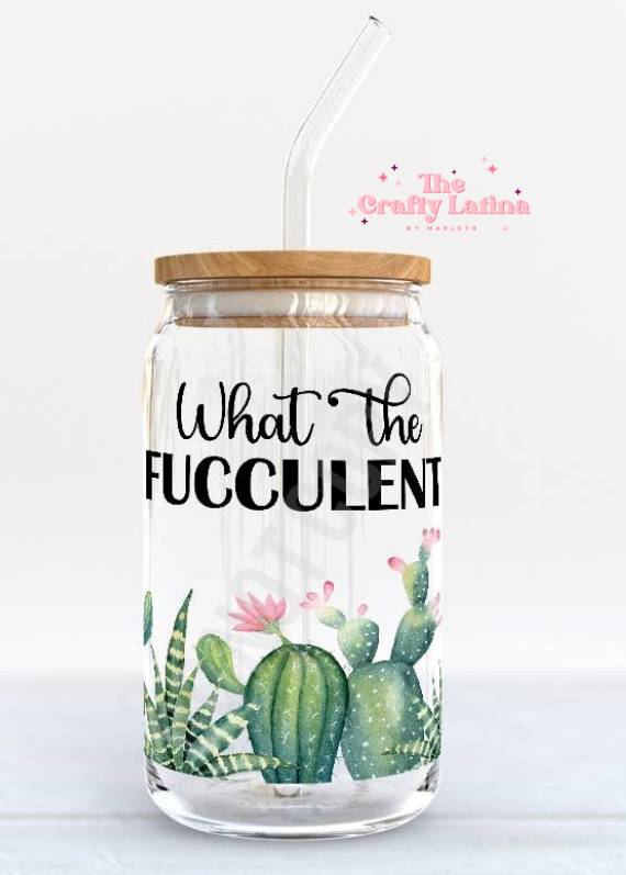 Fucculent 16oz Glass Cup