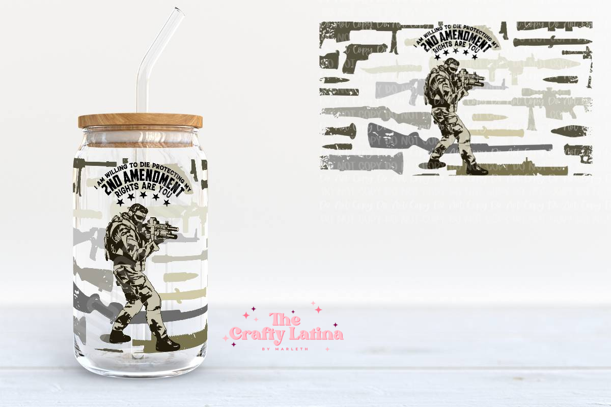 Second Amendment 16oz Glass Cup