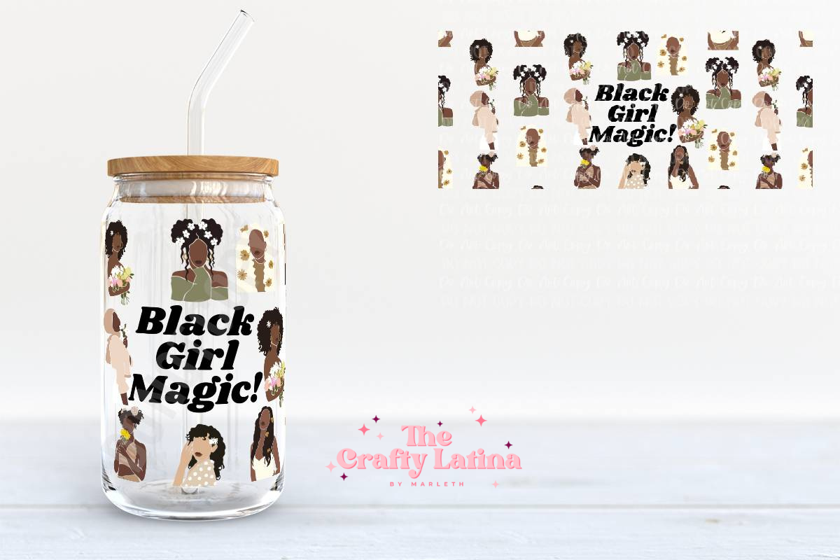 Black Girl Magic 16oz Glass Cup