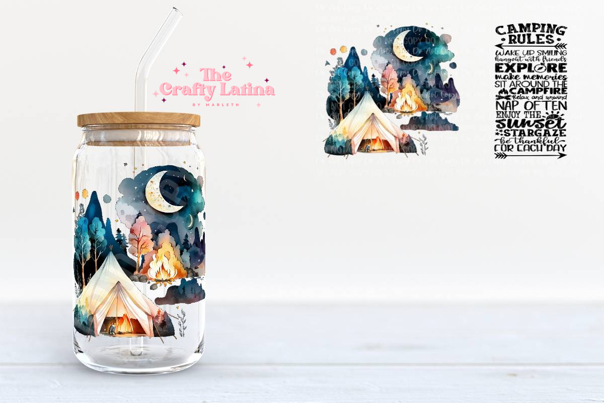 Camping 16oz Glass Cup