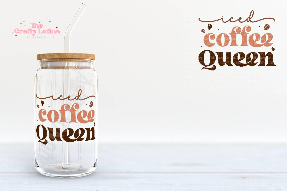Iced Coffee Queen 16oz Glass Cup