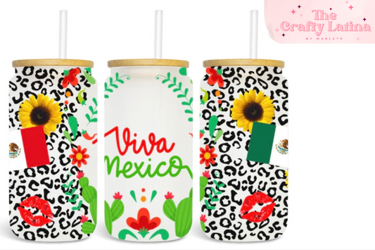 Viva Mexico 16oz Glass Cup