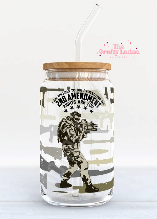 Second Amendment 16oz Glass Cup