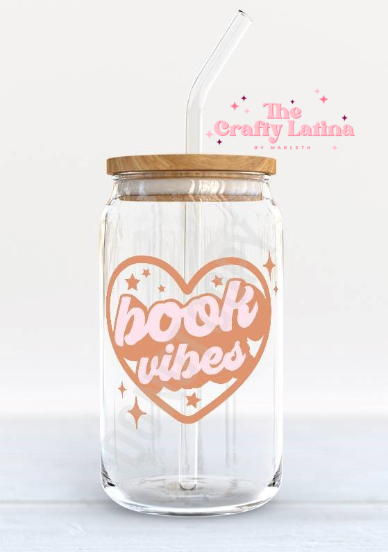 Book Vibes 16oz Glass Cup